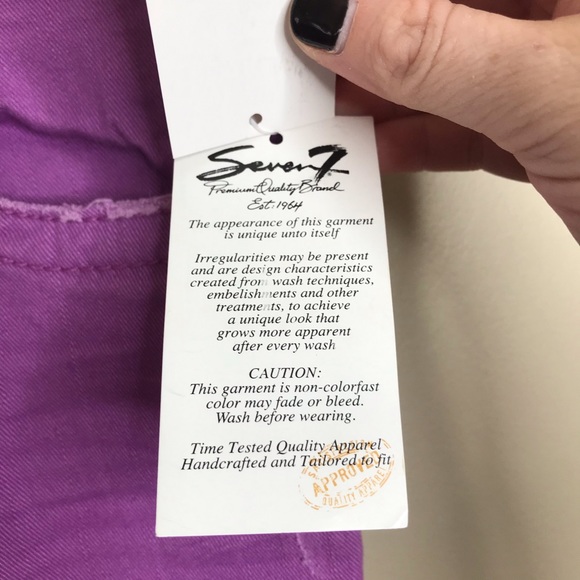 7 FOR ALL MANKIND Jeans Rosebud Purple Distressed - Picture 7 of 15